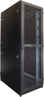 Шкаф серверный ЦМО (ШТК-М-42.8.12-48АА-9005) напольный 42U 800x1200мм пер.дв.перфор. задн.дв.перфор.2-хст. направл.под закл.гайки 1200кг черный 1055мм 176кг 180град. 2030мм IP20 металл