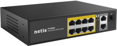 Коммутатор Netis P110GH (L2) 8x100Мбит/с 2x1Гбит/с 8PoE+ 120W неуправляемый