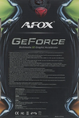 Видеокарта Afox PCI-E 3.0 AF610-1024D3L7-V6 NVIDIA GeForce GT 610 1Gb 64bit GDDR3 810/1333 DVIx1 HDMIx1 CRTx1 HDCP Ret