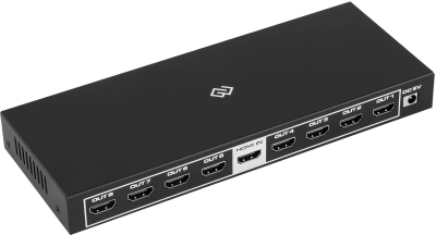 Сплиттер аудио-видео Digma DHSP-v2x8 HDMI (f)/8xHDMI (f) черный