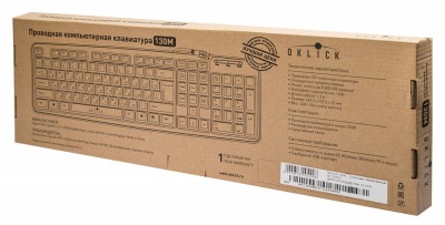 Клавиатура Оклик 130M черный USB (337077) кабель 1.6м