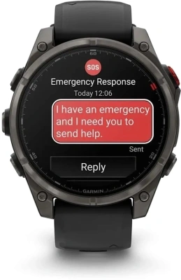 Смарт-часы Garmin Fenix 8 Pro 47мм 1.4" AMOLED корп.серый рем.черный разм.брасл.:127-210мм (010-03198-01)