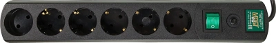 Сетевой фильтр Most RG 2м (6 розеток) черный (коробка)
