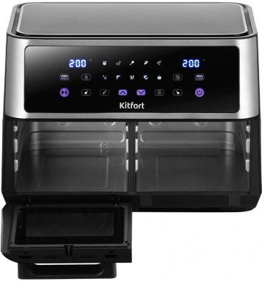 Аэрогриль Kitfort КТ-2256 11л 2850Вт черный/серебристый
