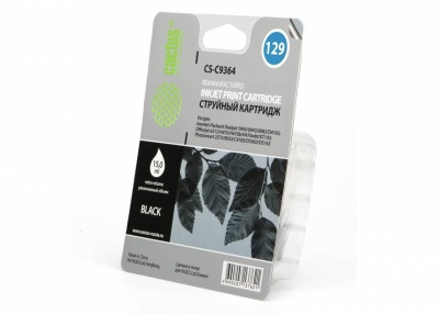 Картридж струйный Cactus CS-C9364 №129 черный (15мл) для HP PS 8053/8753/5943/2573/DJ 5900series с чипом