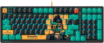 Клавиатура A4Tech AT98 Renegade черный/зеленый USB for gamer LED (AT98) кабель 1.8м