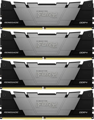 Память DDR4 4x8GB 3200MHz Kingston KF432C16RB2K4/32 Fury Renegade Black RTL Gaming PC4-25600 CL16 DIMM 288-pin 1.35В single rank с радиатором Ret