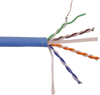 Кабель информационный Lanmaster LAN-6EUTP-HFLT-BL кат.6 UTP 4 пары 23AWG LSZH внутренний 305м синий