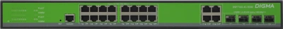 Коммутатор Digma DSP716G-4C-R300 (L2+) 16x1Гбит/с 4xКомбо(1000BASE-T/SFP) 300W управляемый