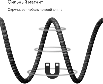 Кабель Magssory CBL001 USB Type-C (m)-USB Type-C (m) 1.2м черный коробка