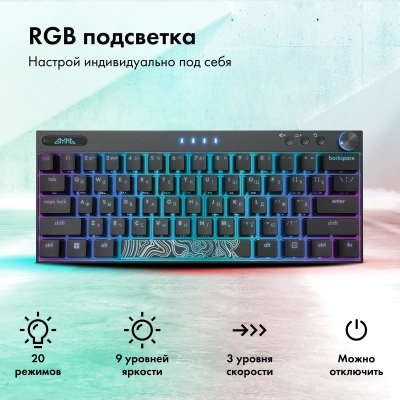 Клавиатура GMNG GG-KB500XW механическая черный USB беспроводная BT/Radio Multimedia for gamer LED (1910516) кабель 1.8м