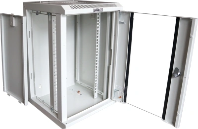 Шкаф коммутационный Lanmaster (TWT-CBW10G-6U-3X3-GY) настенный 6U 312x300мм пер.дв.стекл 30кг серый IP20 сталь