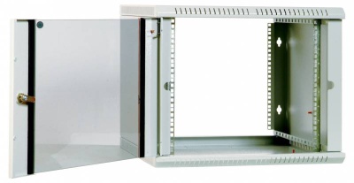 Шкаф коммутационный ЦМО ШРН-ЭКОНОМ (ШРН-Э-12.650) настенный 12U 600x650мм пер.дв.стекл 65кг серый 600мм 23.9кг 180град. 608мм