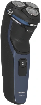 Бритва роторная Philips Series 3000 S3144/00 реж.эл.:3 питан.:аккум. черный/синий