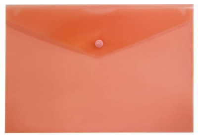 Конверт на кнопке Бюрократ -PK803ARED A4 пластик 0.18мм красный