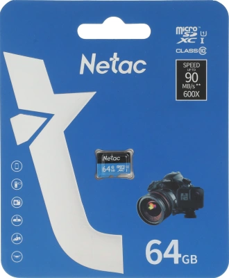 Флеш карта microSDXC 64GB Netac NT02P500STN-064G-S P500 w/o adapter
