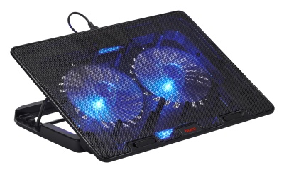 Подставка для ноутбука Buro BU-LCP156-B214H 15.6" 355x255x30мм 2xUSB 2x 140ммFAN 900г металлическая сетка/пластик черный