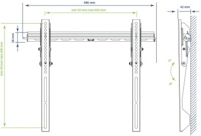 Кронштейн для телевизора Kromax VEGA-12 черный 22"-65" макс.50кг настенный наклон