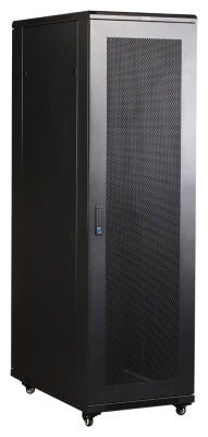 Шкаф коммутационный Lanmaster (TWT-CBB-27U-6X8-P1) напольный 27U 600x800мм пер.дв.перфор. задн.дв.перфор.2-хст. 2 бок.пан. 800кг черный IP20 сталь