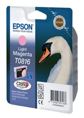 Картридж струйный Epson T0816 C13T11164A10 светло-пурпурный (990стр.) (11.1мл) для Epson R270/290/RX590