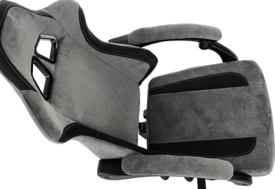 Кресло игровое Knight Wolf серый/черный крестов. пластик