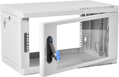 Шкаф коммутационный ЦМО (ШРН-6.500) настенный 6U 599x529мм пер.дв.стекл 200кг серый 470мм 14кг 180град. 346мм IP20 металл