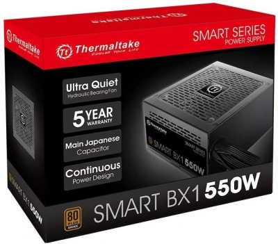 Блок питания Thermaltake ATX 550W Smart BX1 SE 80+ bronze (20+4pin) APFC 120mm fan color LED 6xSATA RTL