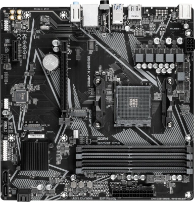 Материнская плата Gigabyte B550M K WF6E Soc-AM4 AMD B550 4xDDR4 mATX AC`97 8ch(7.1) GbLAN RAID+HDMI+DP