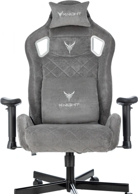 Кресло игровое Knight Outrider LTD серый Light-19 с подголов. крестов. металл