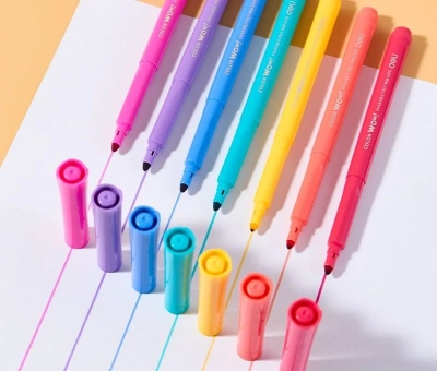 Фломастеры Deli EC173 Colorwow круг. Вентилируемый стираемые 8цв.
