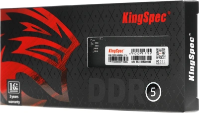 Память DDR5 8GB 4800MHz Kingspec KS4800D5P11008G RTL PC5-38400 CL40 DIMM UDIMM 288-pin 1.1В single rank Ret