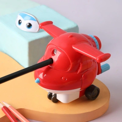 Точилка для карандашей механическая Deli EH517 Super Wings 1 отверстие пластик красный коробка