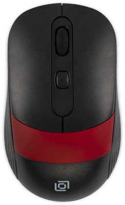 Мышь Оклик 310MW черный/красный оптическая 3200dpi беспров. USB для ноутбука 4but (1869093)