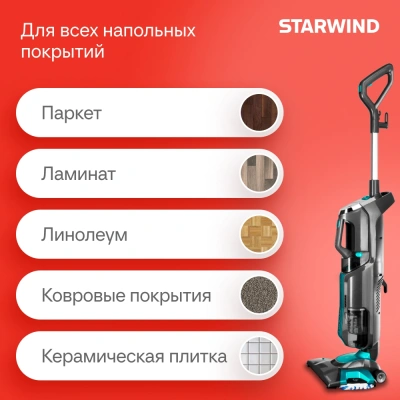 Пылесос паровой Starwind SSV9550 1800Вт темно-серый/голубой