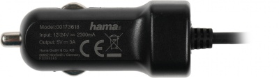 Автомобильное зар./устр. Hama H-173618 15W 3A (PD) универсальное черный (00173618)