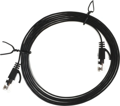 Патч-корд Buro Flat 10Гбит/с UTP 4 пары cat.6 Cu molded 1.5м черный RJ-45 (m)-RJ-45 (m) (BU-С6-FLAT-1.5M-B)