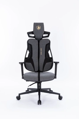 Кресло Cactus CS-CHR-DUO-GYBK серый/черный с подголов. крестов. сталь пластик черный
