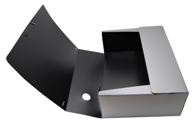 Папка архивная на резинке Silwerhof Гальвано 311916-77 полипропилен 1мм корешок 120мм A4 серебристый металлик