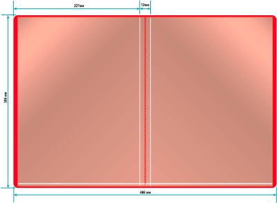 Папка с 20 прозр.вклад. Бюрократ -BPV20RED A4 пластик 0.6мм торц.карм с бум. встав красный
