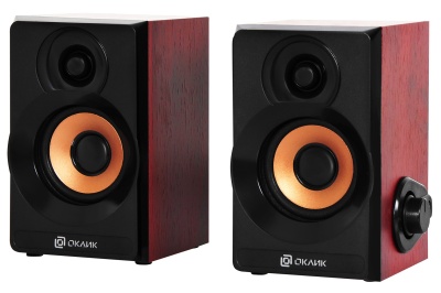 Колонки Оклик OK-161 2.0 черный/вишня 6Вт