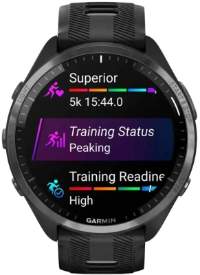 Смарт-часы Garmin Forerunner 965 47мм 1.4" AMOLED корп.черный рем.черный/серый разм.брасл.:135-205мм (010-02809-10)