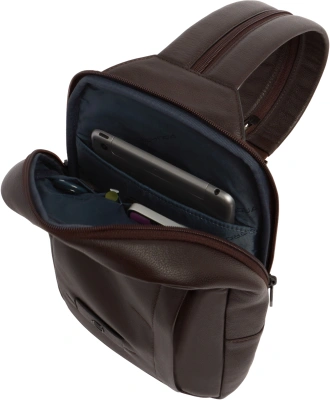 Рюкзак слинг Piquadro Russel CA6764W137/TM темно-коричневый натур.кожа