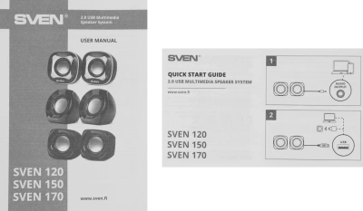 Колонки Sven 150 2.0 черный/синий 5Вт