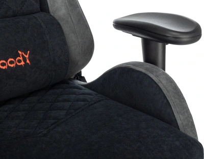 Кресло игровое A4Tech Bloody GC-580 черный/серый искусственная замша с подголов. крестов.