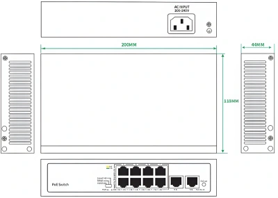 Коммутатор Tiandy TC-P3S010 H/0820/AT/90