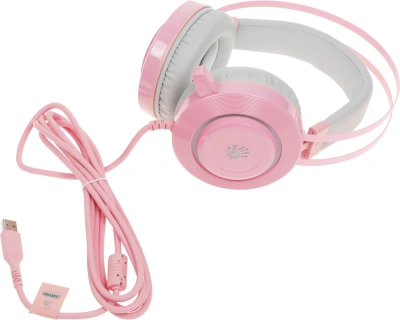 Наушники с микрофоном A4Tech Bloody G521 розовый 2.3м мониторные USB оголовье (G521 ( PINK ))
