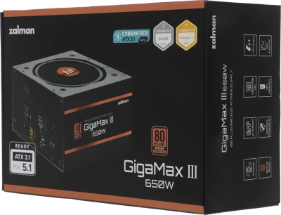 Блок питания Zalman ATX 650W ZM650-GV3 Gen.5 80+ bronze (20+4pin) APFC 120mm fan 6xSATA RTL