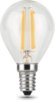 Лампа светодиодная Gauss Filament 11Вт цок.:E14 шар 220B св.свеч.бел.теп. (упак.:10шт) (105801111)