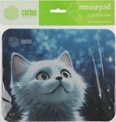 Коврик для мыши Cactus White Cat 220x180x2мм (CS-MPC-P06XS)