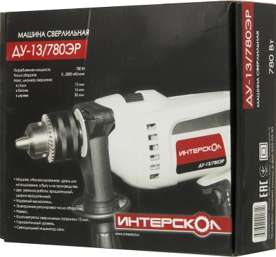 Дрель ударная Интерскол ДУ-13/780ЭР 780Вт патрон:кулачковый реверс (421.1.0.00)